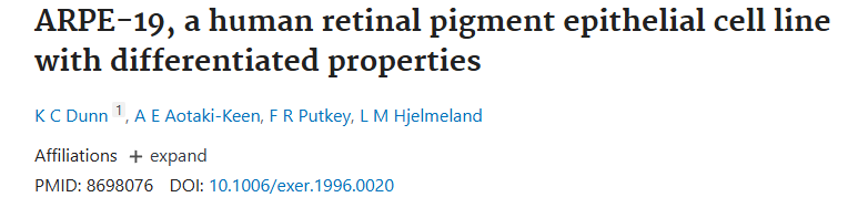 ARPE-19人视网膜色素上皮细胞的文献