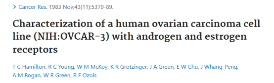 OVCAR-3人卵巢腺癌细胞的文献