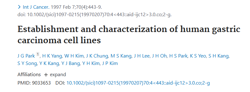 人胃癌细胞 SNU-668 的文献