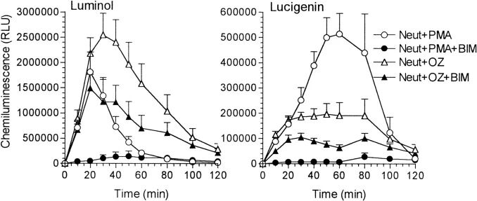 图 8:BIM 对中性粒细胞呼吸爆发的影响