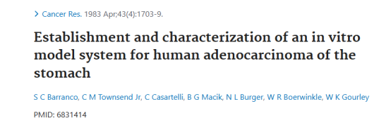 AGS 人胃腺癌细胞的文献