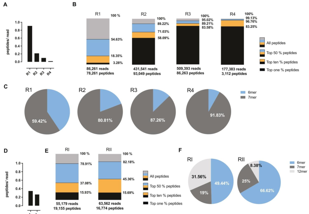 图3:AAV 库多样性与肽长度变化