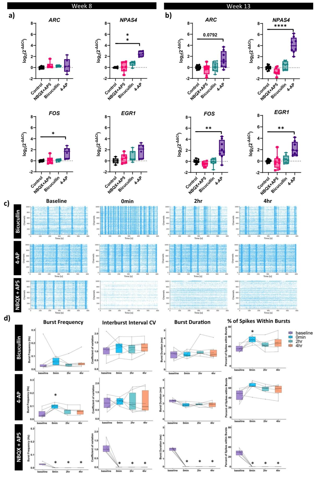 图 6:药物干预对即早基因和电活动的影响